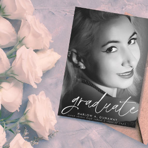 Cartão Postal Graduação de Fotos da Sobreposição Branca do Scrip