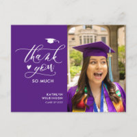 Graduação de Fotos de Script Elegante Roxo Obrigad