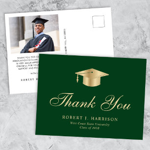 Cartão Postal Graduação de fotos do Boné Elegante Dourado Forman