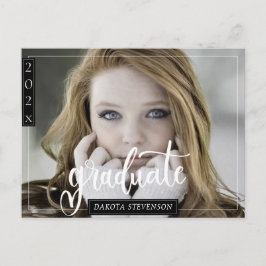 Cartão Postal Graduação de Fotos Mínima em Preto e Branco