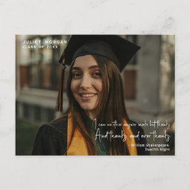 Cartão Postal Graduação de Fotos Moderna Simples Obrigado Citaçã