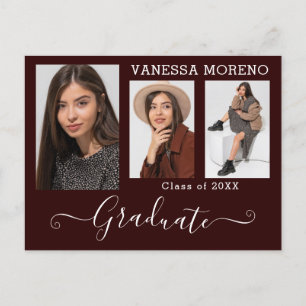 Cartão Postal Graduação de Graduação de Foto do Script de Caligr