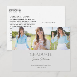 Cartão Postal Graduação de Multifotografias do Nome do Script do