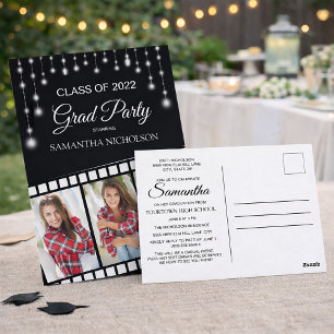 Cartão Postal Graduação de prata preta do Hollywood Reel 3