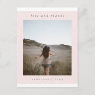 Cartão Postal Graduação Elegante De Blush Obrigado Foto