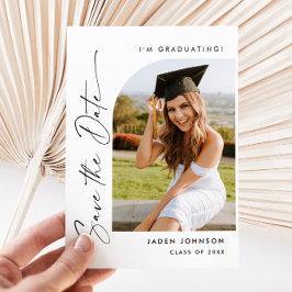 Cartão Postal Graduação Elegante de Fotos Salve a Data