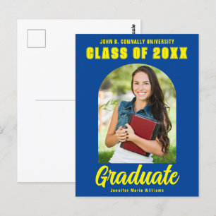 Cartão Postal Graduação em negrito com Formando Amarelo Azul