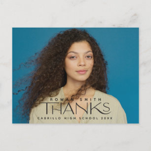 Cartão Postal Graduação Foto Obrigado