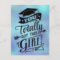 Graduação Girly com Tipografia Azul Moderna