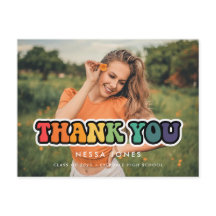 Graduação hippie de diversão retrô-60 Obrigado fot