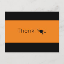 Graduação Laranja Black Bold Obrigado