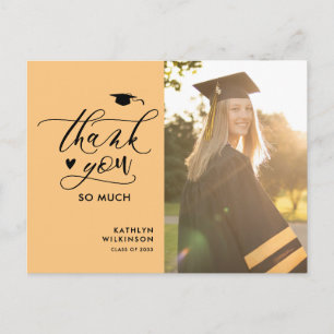 Cartão Postal Graduação Minimalista De Letras Pretas Moder - Obr