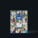 Cartão Postal Graduação Moderna de Colagem de Fotos do Formando<br><div class="desc">Este cartão postal de colagem de fotos do formando azul real moderno apresenta suas 9 fotografias de estudantes favoritas. Este belo cartão postal de anúncio de graduação apresenta tipografia branca clássica do seu segundo grau ou nome da faculdade para a classe de 2025. Personalize estes cartões postais com o seu...</div>