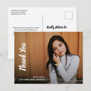 Cartão Postal Graduação Moderna de Foto Simples Obrigado