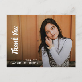 Cartão Postal Graduação Moderna de Foto Simples Obrigado