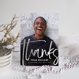 Cartão Postal Graduação Moderna do Shiny Strokes Obrigado