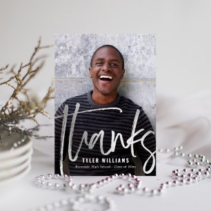 Cartão Postal Graduação Moderna do Shiny Strokes Obrigado