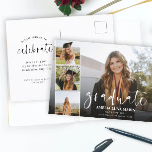 Cartão Postal Graduação moderna e elegante de diversão em caligr