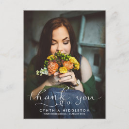 Cartão Postal Graduação Moderna Obrigado Foto Da Tipografia