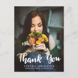 Cartão Postal Graduação Obrigado Tipografia Foto