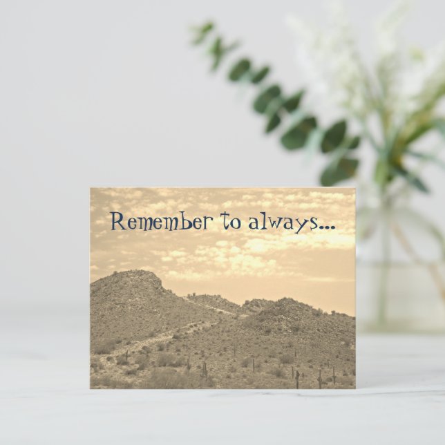 Cartão Postal Graduação Siga Seu Próprio Caminho Deserto (Em pé/Frente)