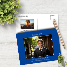 Cartão Postal Graduação Simples de Foto de Agradecimento Moderno