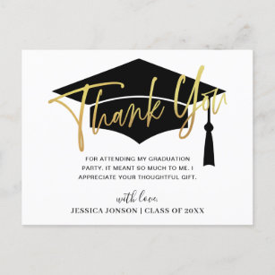 Cartão Postal Graduação Simples Moderna - Obrigado