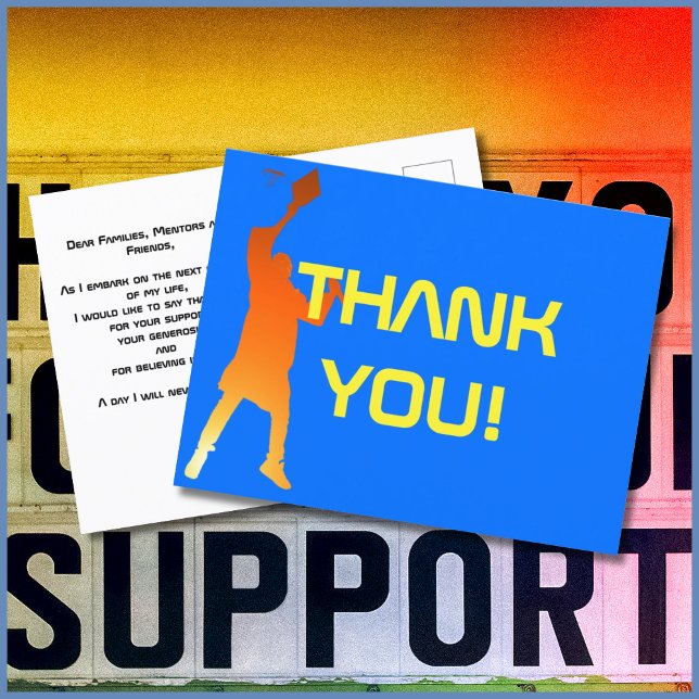 Cartão Postal Graduação Técnica Moderna Azul Negrito (Criador carregado)