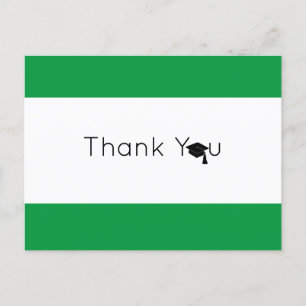 Cartão Postal Graduação Verde Branca - Obrigado