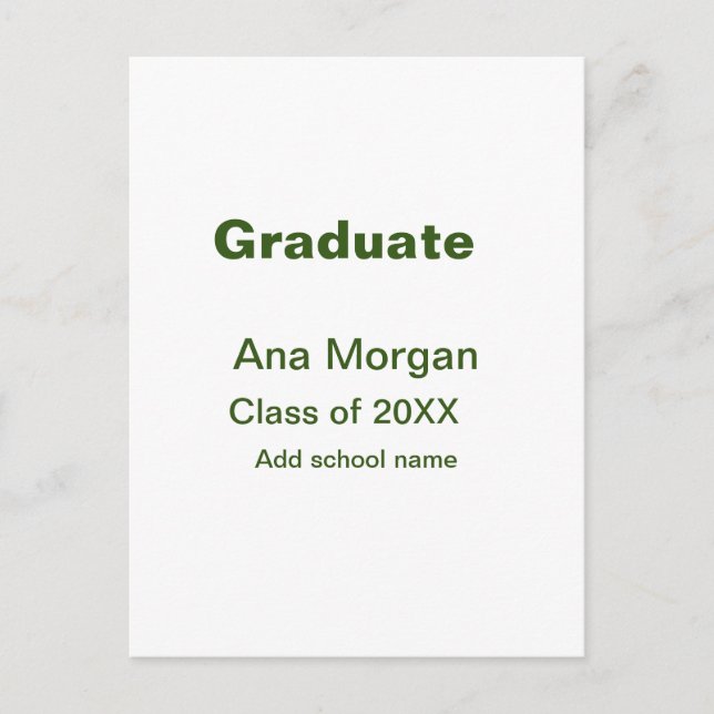 Cartão Postal Graduado adicionar nome escola nome turma de 20XX  (Frente)