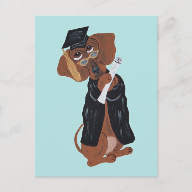 Cartão Postal Graduado Dachshund (Frente)