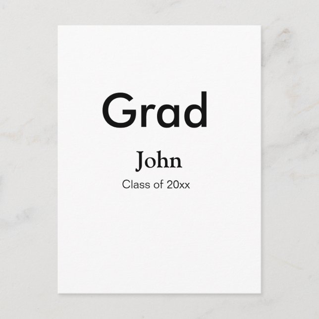 Cartão Postal graduado rapaz adicionar nome parabéns data ano te (Frente)