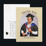 Cartão Postal Graduation Arch Thank You postcard<br><div class="desc">A modern, arch design postcard to offer heartfelt thanks to those who participated in your graduation and, likely, provided a gift. Linen style background. The photo and all text are easily changed by using the template. Selecting “Personalize this design” offers you several edit options to easily change the text (wording,...</div>
