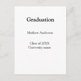 Cartão Postal Graduation name class of 20XX university name simp