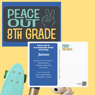 Cartão Postal Graduation Peace Out 8th Grade Party