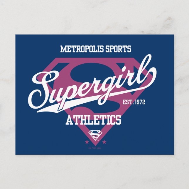 Cartão Postal Gráfico de atletismo da Supergirl Metropolis (Frente)