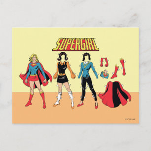 Cartão Postal Gráfico de Boneca de Papel Supergirl