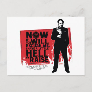 Cartão Postal Gráfico de Citação de Crowley Supernatural