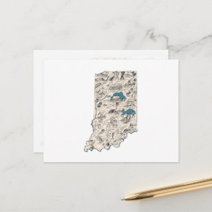 Cartão Postal Gráfico de Estado Anterior do Mapa de Imagens do I