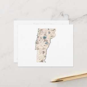 Cartão Postal Gráfico de Estado Anterior do Mapa de Imagens Vint