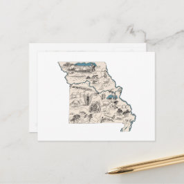 Cartão Postal Gráfico de Estado Anterior do Mapa de Imagens Vint