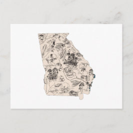 Cartão Postal Gráfico de Estado Anterior do Mapa de Imagens Vint