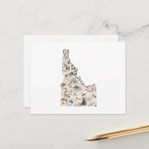Cartão Postal Gráfico de Estado Anterior do Mapa de Imagens Vint