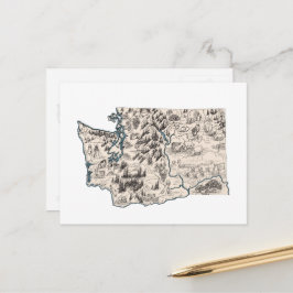 Cartão Postal Gráfico de Estado Antiquado do Mapa de Imagens do