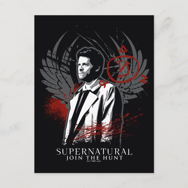 Cartão Postal Gráfico de Grafite de Castiel sobrenatural (Frente)