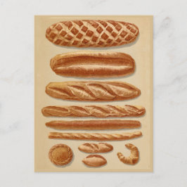 Cartão Postal gráfico de ilustrações de safra do French Breads