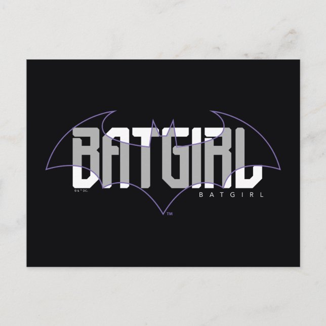 Cartão Postal Gráfico de nomes Hi-Tech da Batgirl (Frente)