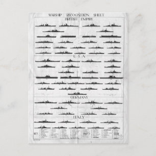 Cartão Postal Gráfico de reconhecimento do navio de guerra Mari