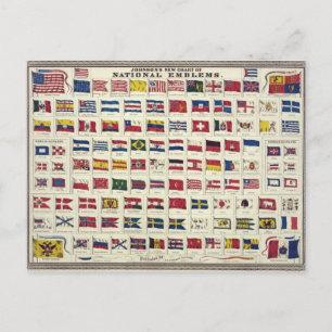 Cartão Postal Gráfico de Sinalizadores Nacionais Vintage - cria