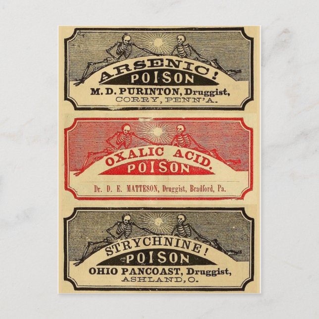 Cartão Postal Gráfico de Veneno Antigo (Frente)